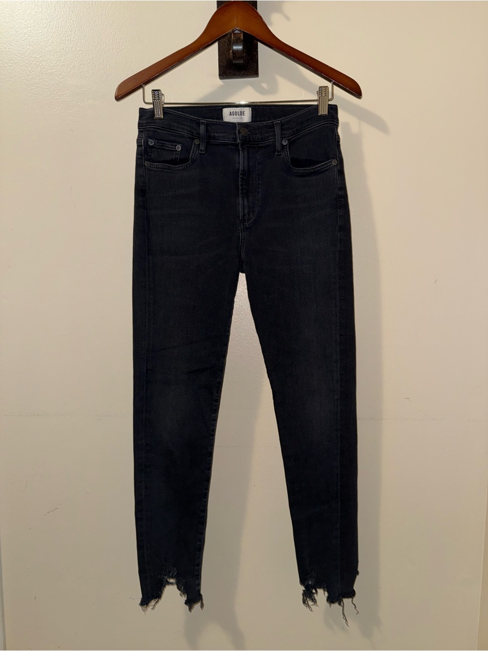 AGolde Sophie Black Distressed Jean,Size-28